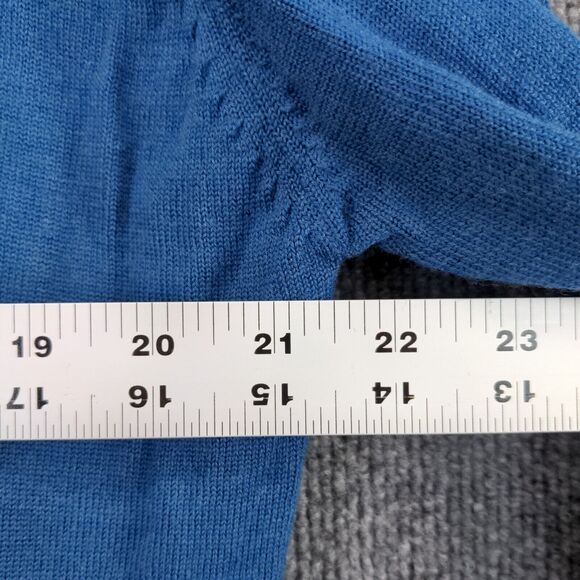 Fairway & Greene Merino Wool Sweater Mens Size M Blue Wolf Run Golf Course - Picture 6 of 13